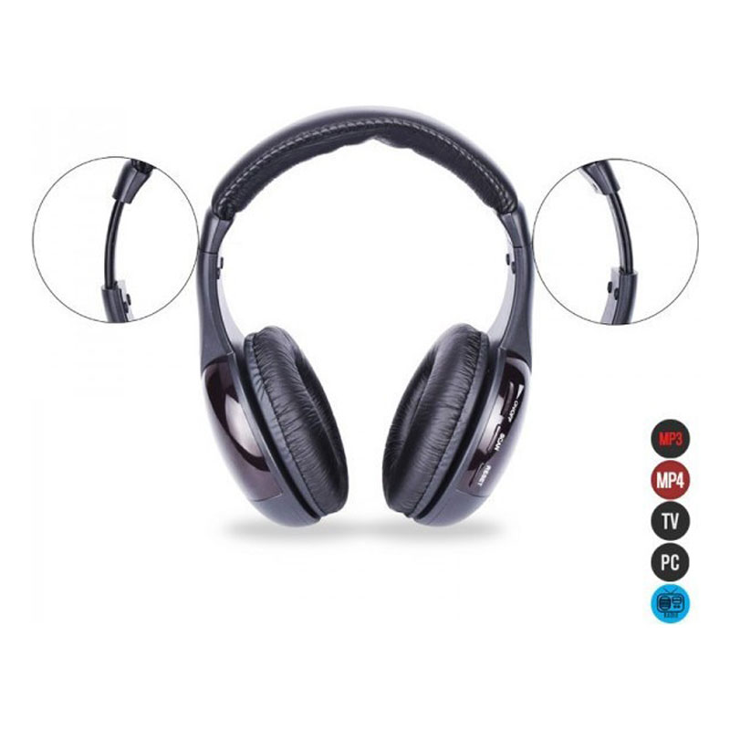 Andowl Ασύρματα Over Ear Ακουστικά Τηλεόρασης Μαύρα QY-2001 - 5in1 Wireless Earphone
