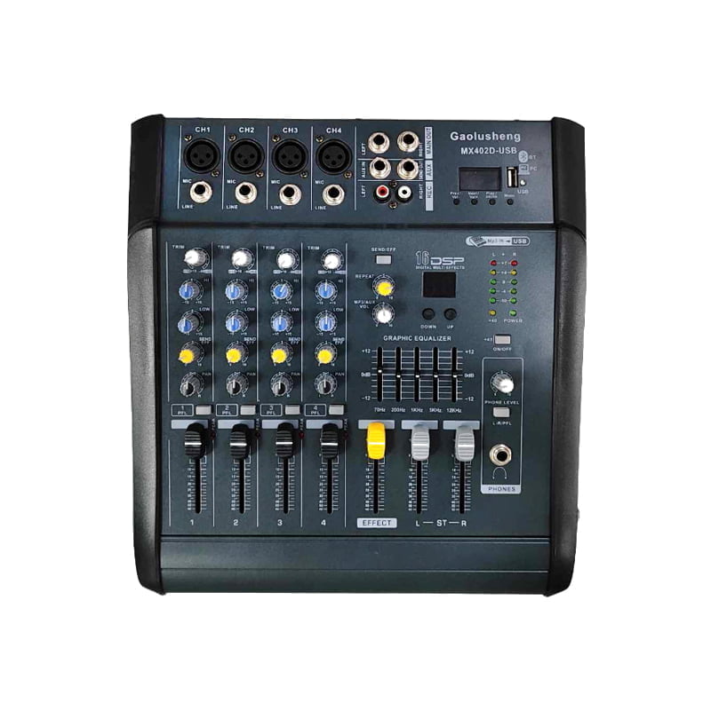 Gaolusheng MX-402D USB τετρακάναλος μίκτης ήχου - Professional Mixer Console Series