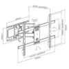 BRATECK επιτοίχια βάση LPA69-466 για τηλεόραση 37-80", full motion, 60kg
