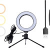 Φωτιστικό δαχτυλίδι LED ZD67B με μίνι τρίποδα, Φ 16cm, 12W
