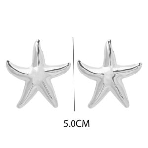Σκουλαρίκια Ατσάλινα Καρφωτά Αστερίας - Starfish Steel Stud Earrings
